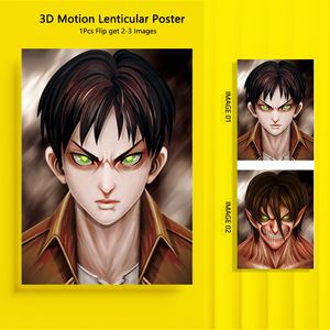 AOT 3D Motion Leticulaire Posters Waterdichte Stickers 1 STKS Flip Heeft 2-4 Afbeeldingen voor Thuis Kamer Decor Muurschilderingen Decoratie Kinderkamer Creactieve Decor Geschenken