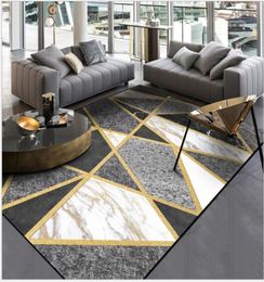 Aovoll mode moderne noir et blanc en marbre gris or ligne croide tapis de tapis tapis de chambre à coucher