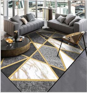 Aovoll Fashion Modern Black and White Gray Marble Gold Line Cross Door Mat Tapijt Slaapkamer Tapijt Woonkamer Keuken Matten8977954