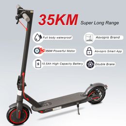 Aovopro Scooter électrique amélioré 350W 31 kmh APPLICATION SMART SMOCHABSORBING ANTISKID Pliage 240306