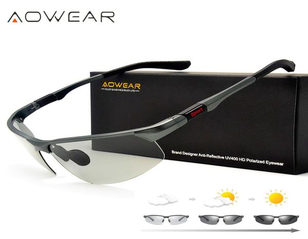 Aowear Pochromic Sunglasses Men Polaris Chameleon Lunes Male Change Couleur Soleil Vision nocturne Day Vision conduisant Eyewear5172426