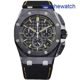 AP ATHLEISUR WRIQUE ROYAL OAK OFFSHORE Série 26420CE Black Plate Jaune d'aiguille Stripe Gravure Automatique Mécanique pour hommes Plaque de montre 43 mm Complete