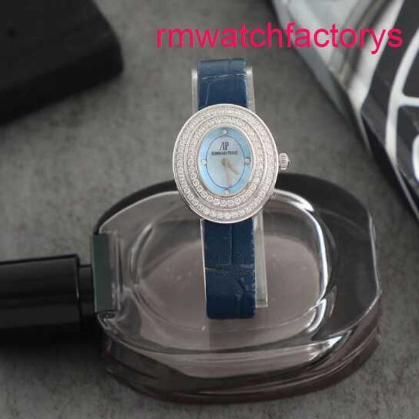 AP Automático Muñeco Muñeco 67395 BOB PLACA AZUL AZULA Diamante Original Diamante de 18k Garra de oro Ladies Reloj