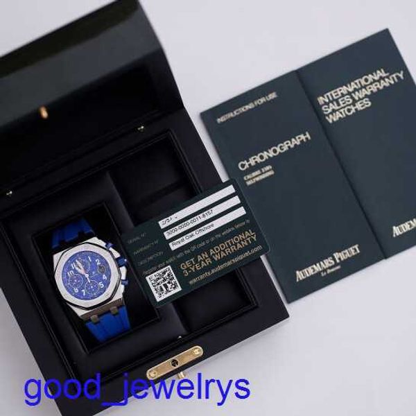 AP Brand Wrist Watch Blue Elf Royal Oak Offshore 26470ST METS Watch Precision Steel Blue Face Automatic Machinery Swiss Famous Luxury Sports Watch