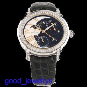 AP Brand Wrist Watch Millennium Série Automatic Machinery 18K White Gol Diamond Diamond Femme Luxury Luxury Business Swiss Watch 77315BC.ZZ.D007SU.01