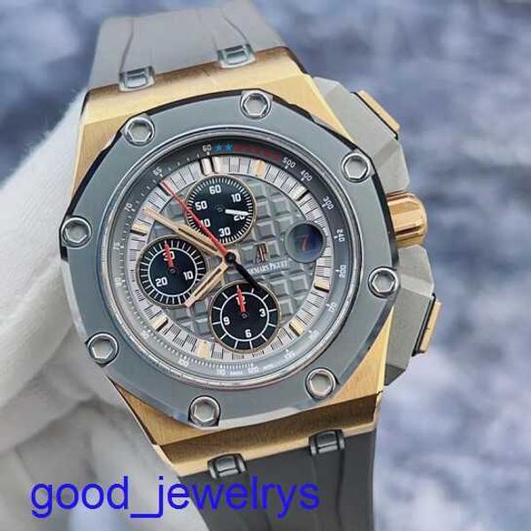 AP Brand Watch Watch Royal Oak Offshore 26568OM Schumacher Ceramic Aley Ring 18k Rose Rose Mechanical Watch Mens