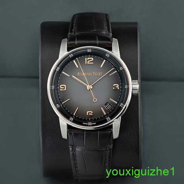 AP Brand Wallwatch Código 11.59 Serie 41 mm Automático de moda mecánica de estilo masculino Swiss Luxury Relojes 15210CR.OO.A002CR.01 GRIS SUMADO