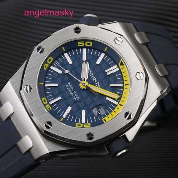 AP Business Wristwatch Royal Oak Offshore Series Automatic Mechanical Diving Imperproping Steel Caouths Rubber Band Date Afficher Watch Mens Watch Set 15710ST