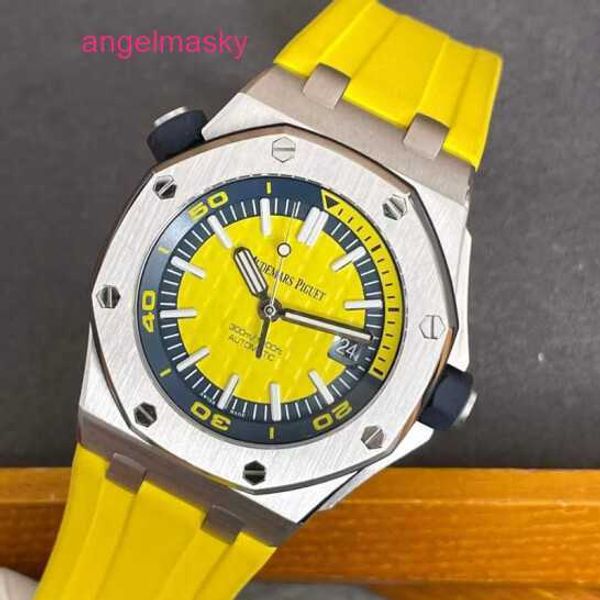 AP Business Wristwatch Royal Oak Offshore Series 15710st Precision Steel Lemon Yellow Limited Edition Limited Gentlemen Fashion Leisure Sports Diving Mechanical Watch