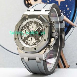 AP Calendrier Montre-Bracelet 26470 Royal Oak Offshore Calibre 42 Titane Métal Gris Cadran Timing Affichage de la Date Automatique Mécanique Ensemble de Montres pour Hommes