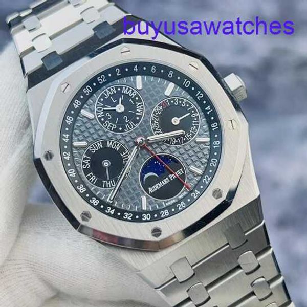 AP Calendar Wrist Watch Royal Oak 26609Ti Calendar Limited Edition Titanium Automatic Mechanical Mens Watches avec 41 mm Moon Display Garantie