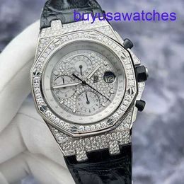 AP Kalenderpolhorloge Royal Oak Offshore Series 26067BC Originele Diamond Full Sky Star 18K Platinum Mens Watch 42mm