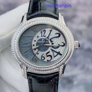 AP Calendar Wristwatch Millennium Series 77303BC 18K Platinum Material Original Diamond 39 mm avec plaque de diamu Beimu Automatique mécanique pour femmes