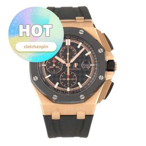 AP Casual-SHORD ROYAL OAK OFFSHORE Série 26401ro Rose Gold Three Eyes Timing Rubber Band Mens Fashion Leisure Business Sports Machinery Sports Watch