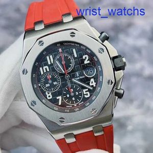 AP Casual-Wrist Watch Royal Oak Offshore Series 26470st Vampire Vampire Red Needle Timing Automatic Mechanical Watch Mens 42mm