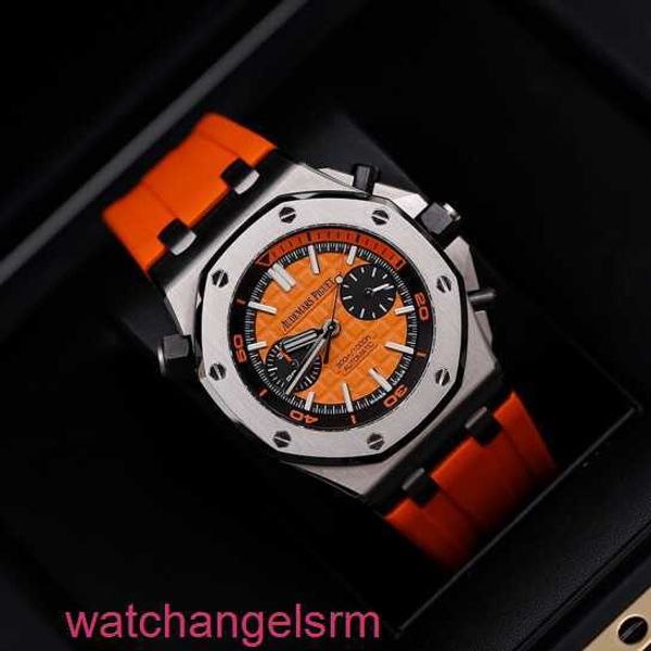 Reloj cronógrafo AP Royal Oak Offshore 26703ST Reloj deportivo para hombre Acero de precisión Naranja Automático Mecánico Suizo Reloj de moda de vestir de negocios mundialmente famoso