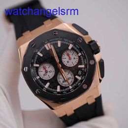 AP Crystal Wrist Watch Men's Watch Royal Oak 26420ro Disc noir Chronograph Rose Gold Watch Automatique mécanique Swiss Luxur Luxury Sports Sports Diamètre Full Diamètre 43 mm