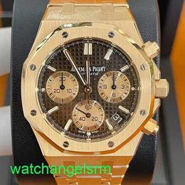 AP Crystal Wrist Watch Royal Oak 26239or Cadre de café 18K Rose Gold Case Automatic Mécanique Swiss Watch Gauge de luxe 41 mm