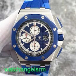 AP Crystal Wrist Watch Royal Oak Offshore Series 26400SO Azul Cerámico Círculo Azul Blanco Timación Disc Dication Reloj mecánico automático