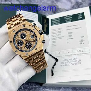 AP Crystal Wrist Watch Royal Oak Offshore Series 26470or Gold Shell Gold Band Chronograph Mens Watch 18K Rose Gold Material 42 mm