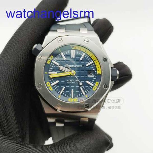 AP Crystal Wrist Watch Royal Oak Offshore Series 15710ST.OO.A027CA.01 Watch Quarter Yellow 42mm Mens Watch Complete Set
