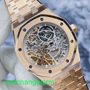 AP Crystal Wrist Watch Royal Oak Series 15467or Full Hollow Dial Tourbillon Womens 18K Rose Gold Automatic Mechanical Watch 37 mm Garantie