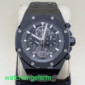 AP Crystal Wrist Watch Royal Oak Series All Black Ceramic 26343CE Tourbillon Crempa