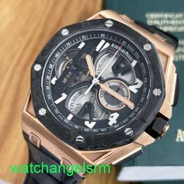 AP Crystal Wrist Watch Tourbillon Royal Oak Offshore 26288of OO D002.Cr 18K Rose Gold Manual Mécanical Homme Watch