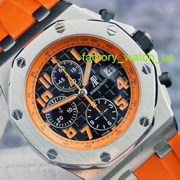 AP Diving Trip Watch Royal Oak Offshore Series 26170st Orange Volcano Face Chronomter Automatic Mechanical Mens Watch