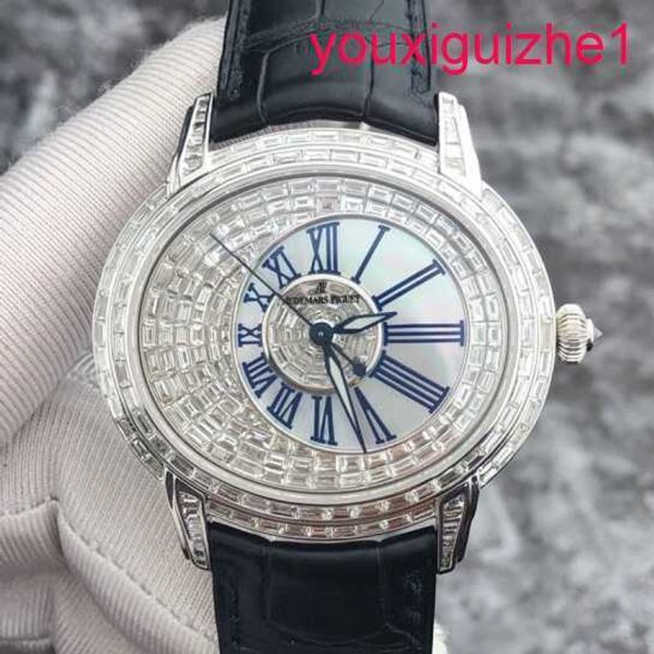 AP Femme Wrist Watch Millennium Series Mens Watch 18K Platinum Material avec T-Square Diamond arrière Automatique Mécanique Mécanique pour les hommes
