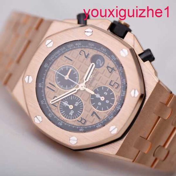 AP Femelle Wrist Watch Royal Oak 26470or Mens Watch 18K Rose Gold Automatic Machinery Swiss Famous Watch Luxury Gold Band Watch Diamètre de 42 mm