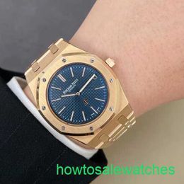 AP Functional Wrist Watch Royal Oak Series 15202or Mens Watch Blue Disc 18K Rose Gold Business Loison Automatic Mécanical Watch Date 39 mm Terbit