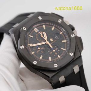 AP Gentlemen Watch Titanium Watch Epic Royal Oak Offshore 26405CE Montre pour homme Céramique noire Fluorescent Pointeur numérique Automatique Mécanique Célèbre Montre Suisse