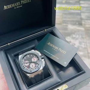 AP herenhorloge Titanium horloge Royal Oak Offshore-serie 26420SO Keramische cirkel Pandaplaat Automatisch mechanisch herenhorloge 44 mm Datum- en timingfunctie