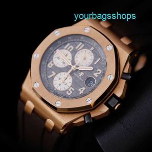 AP Highend Watch Leisure Watch Royal Oak Offshore 26470OR Elephant Grey Montre pour homme Or rose 18 carats Montre suisse mécanique automatique Jauge de luxe 42 mm