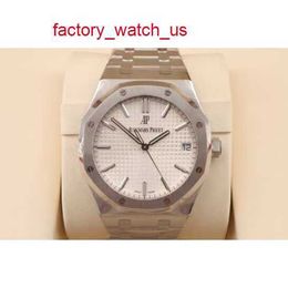AP Hot Watch Racing Watch 41 mm Argent Blanc Royal Oak Series 15500 Mouvement mécanique automatique avec garantie et boîtier de montre en acier de qualité supérieure