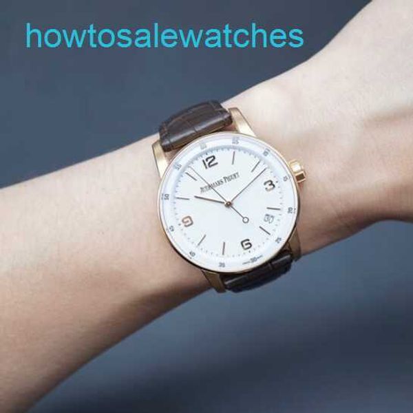 AP LOISIR CODE DE LA LAVE DE LA SÉRIE 11.59 Série 41 mm Diamètre Automatique Machinerie Fashion Casual Men's Swiss Luxury Watch Clock 15210OR.OO.A099CR.01 White Watch