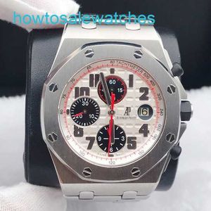 AP Leisure Wrist Watch Royal Oak Offshore Precision Steel 26170st Automatique Mécanique aiguille rouge Timing Anti Magnetic White White Plate Steel Band Harmer