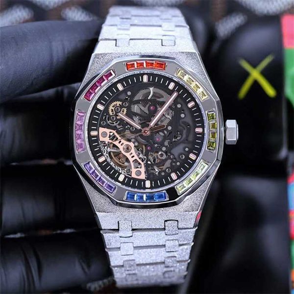 Ap Montre Lumineuse Mouvement Mécanique Automatique Hommes Designer Creux Volant Surface Montre-Bracelet 45mm Bracelet D'affaires En Acier Inoxydable Étanche Mo