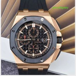 AP MECHANICAL WORD Pilot Watch Royal Oak Series Automatic Mécanical Watch with Date Affichage Timing Flyback / Backward Jump 42mm 26470SO.OO.A002CA.01