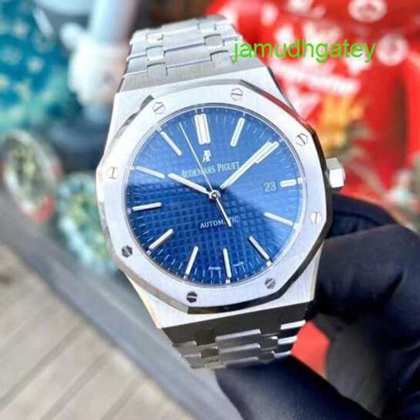 AP MECHANICAL WORD Pilot Watch Royal Oak Precision Steel Automatic mécanical Watch 15400st.OO.1220ST.03 Blue Plate Business and Leisure Watch