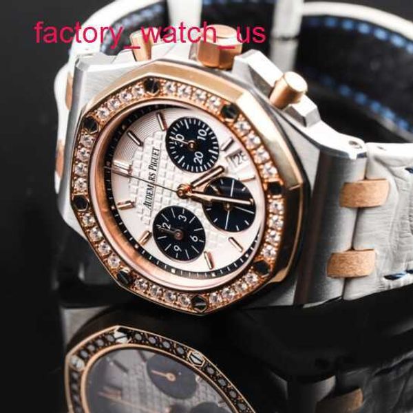 AP mecánico Muñeco de pulsera Royal Oak Offshore 26234Sr Guágramas mecánicas automáticas de 37 mm Precisión Acero de 18K Rose de oro Rose Diamond Diamond