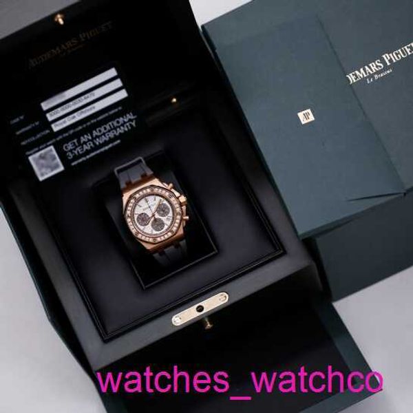 AP Mechanical Wallwatch 26231or Royal Oak Offshore Panda Ladies 18K Rose Gold Diamond Watch Mechanical Swiss Luxury Watch Gains de 37 mm