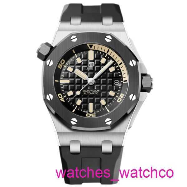 AP Mechanical Wallwatch Royal Oak Serie Offshore Bindo de goma de acero Maquinaria automática 15720 Reloj de lujo 15720cn.oo.a002ca.01