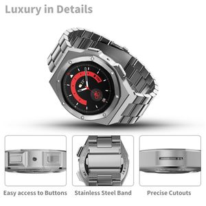 AP Mod Kit metalen hoesje voor Samsung Galaxy Watch 5 Pro/5/4 roestvrijstalen band 44 mm/45 mm