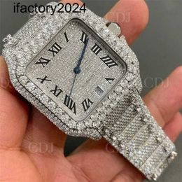 Ap Moissanite Montres pour hommes Automatique Vvs Argent Diamants Pass Test Mouvement automatique Montres Pass Tt Cartis Out Vvs Lab Grown Men Hip Hop Bijoux Personnalisé W