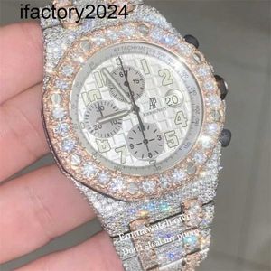 AP MISSANITE MENS MONTES AUTOMATIQUES VVS Silver Diamonds Pass Pass Test Automatic Movement 11 2023 VVS MOSSANITE Styles Out la meilleure qualité ETA Montres Rose Gold Silver