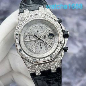 AP Movement Pols Watch Royal Oak Offshore Series 26067BC Originele Diamond Full Sky Star 18K Platinum Mens Watch 42mm