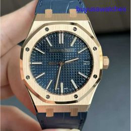 AP Movement Wrist Watch Royal Oak Series 15510or OO D315CR.02 Rose Gold Blue Plate Mens Fashion Leisure Business Watch