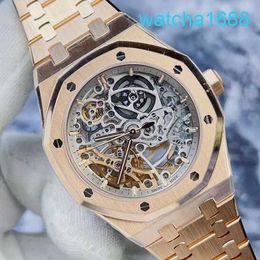 AP Movement Wrist Watch Royal Oak Series 15467or Full Hollow Dial Tourbillon Womens 18K Rose Gold Automatic Mechanical Watch 37 mm Garantie